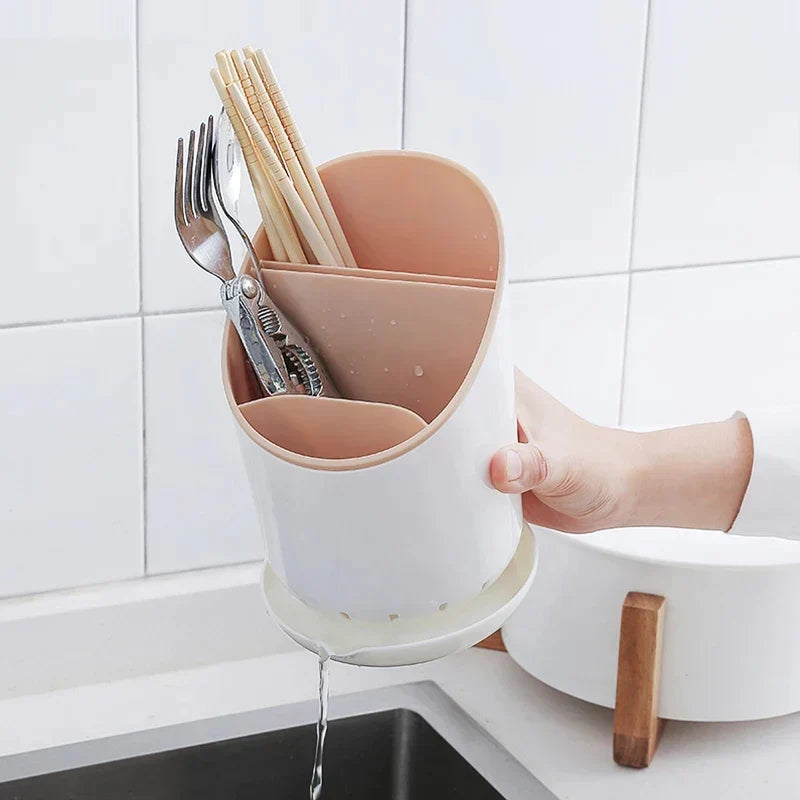 Cutlery Holder with Draining Bowl