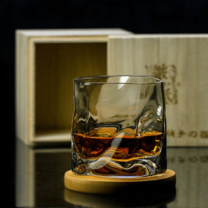 Edo Kiriko Style Whisky Glass – Hand-Cut with a Unique Swirl Design