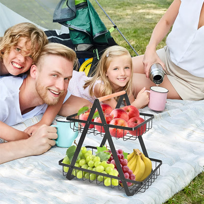 3-tiered fruit basket made of metal – space-saving and decorative | Ideal for kitchen & dining taBowlifte | Bowlift