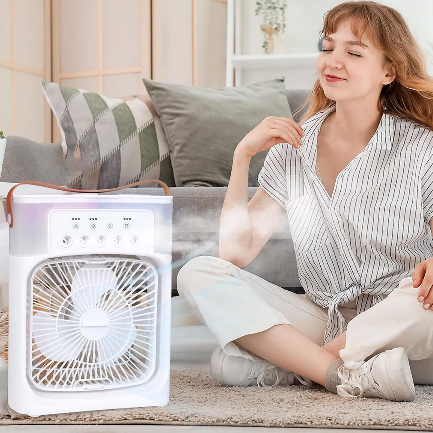 3-in-1 Air Cooler Air Humidifier | Portable, adjustable fan speeds & Ideal for Bedrooms, Offices & small rooms | Brehn