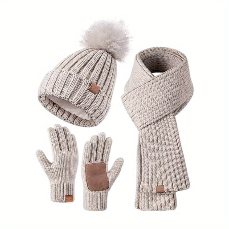 Skanto | WinterWarm 3-in-1 Set – Hat, Scarf, and Touchscreen Gloves