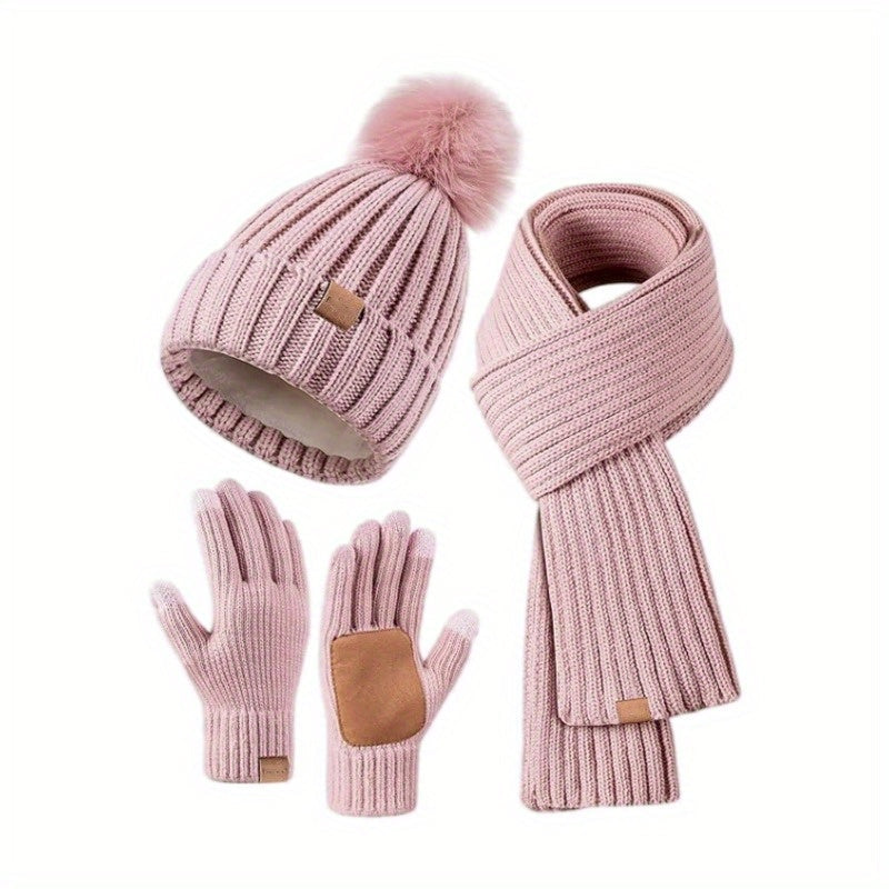 Skanto | WinterWarm 3-in-1 Set – Hat, Scarf, and Touchscreen Gloves