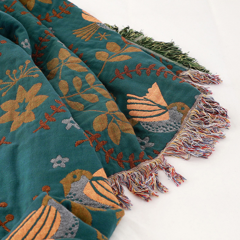 Premium Reversible Scandinavian Bird Throw Blanket - Extra Soft Bowlift