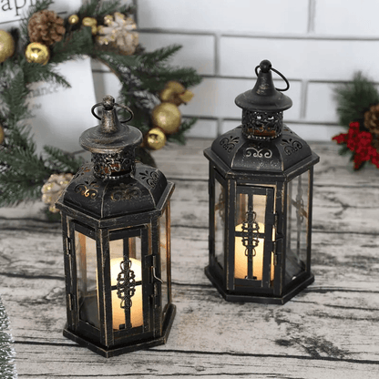 BowLift | Vintage Scandinavian Black Iron Candle Lantern
