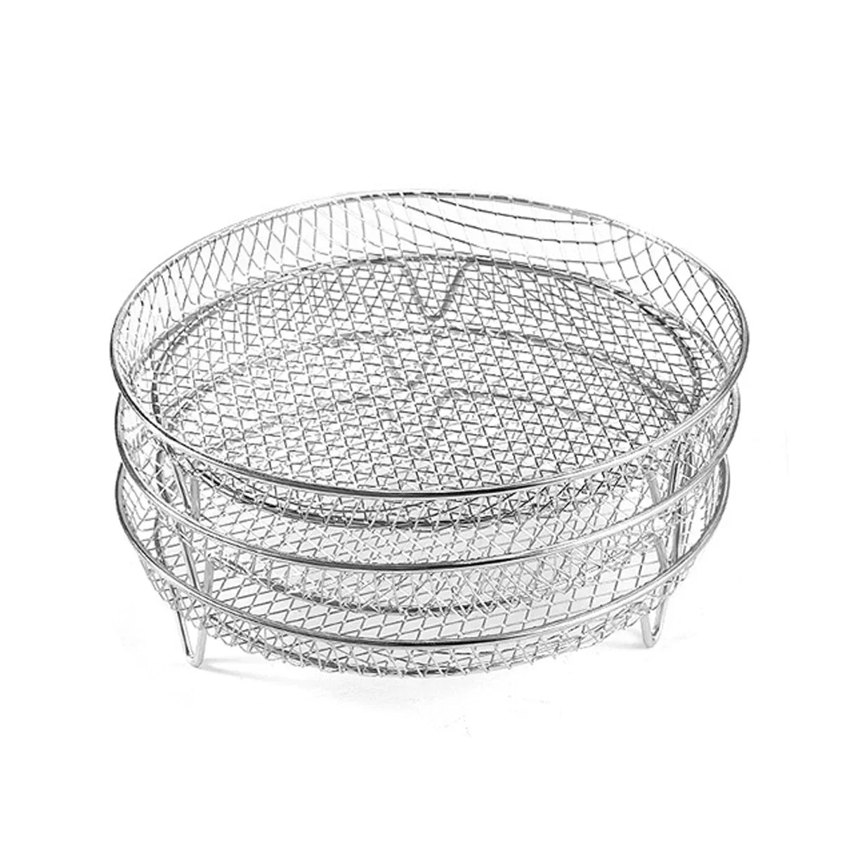 3-Tier Stainless Steel Air Fryer Rack Universal Stackable Accessory | Bowlift