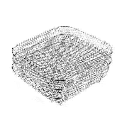 3-Tier Stainless Steel Air Fryer Rack Universal Stackable Accessory | Bowlift
