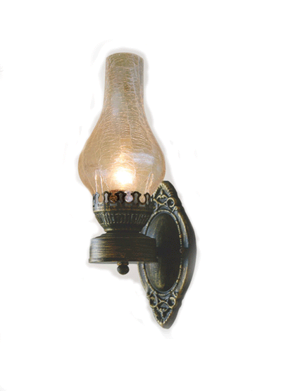 1-light Antique Kerosene Iron Wall Light Fixture with Glass Shade in Bronze | Karnz
