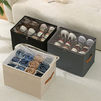 BowLift | Collapsible Shoe Organizer Box with Transparent Lid