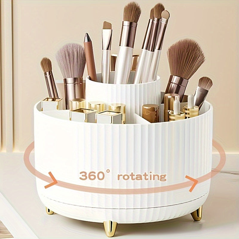 Skanto | GlamSpin – 360° Rotation Makeup & Desk Organizer with 5 Compartments