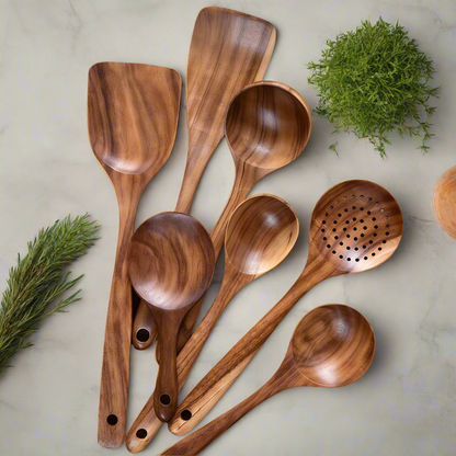 Skanto | Skanto TeakChef Kitchen Set – Sustainable Antibacterial Kitchen Utensils Made from Teak Wood