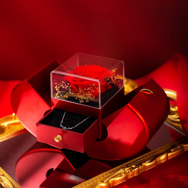 Skanto | Rose Apple Jewelry Box™ | With Eternal Rose Necklace.