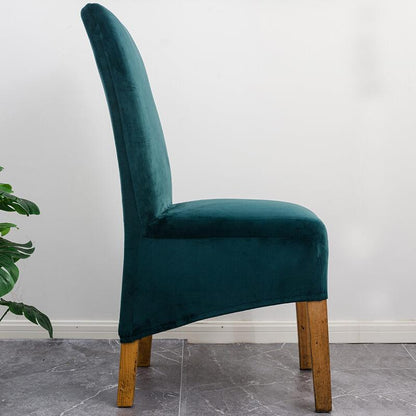 BowLift | Stretch Velvet XL Size Dining Chair Covers x4 | Soft. Stretchable & Non-Slip for Home Dining Room Decoration