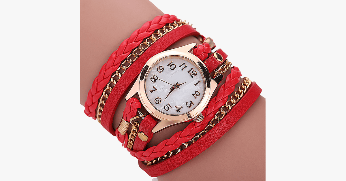 Skanto Skanto | Gold Dial Quartz Watch with Funky Wrap - Designed to Elevate Your Casual Look