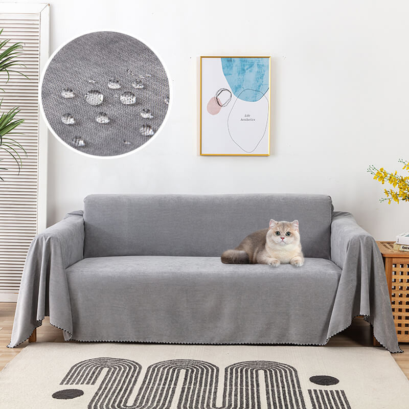 Premium Waterproof Sofa Throw Blanket Covers with Jacquard Edge