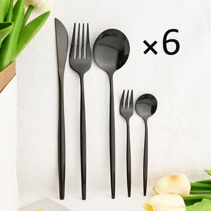 30Pcs Dinnerware Set Flatware Cutlery Set Stainless Steel Tableware | Bowlift
