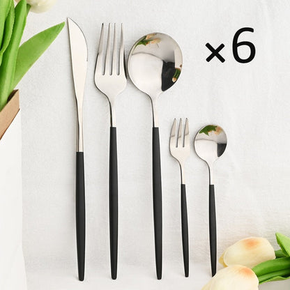 30Pcs Dinnerware Set Flatware Cutlery Set Stainless Steel Tableware | Bowlift