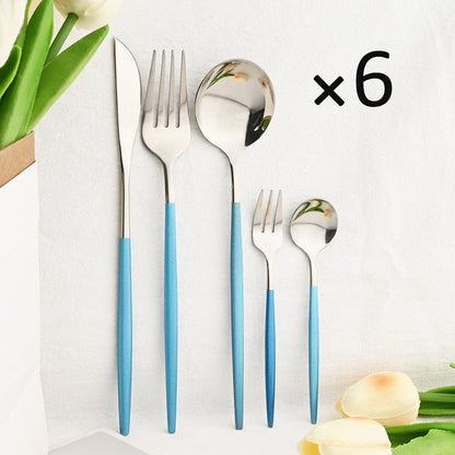30Pcs Dinnerware Set Flatware Cutlery Set Stainless Steel Tableware | Bowlift