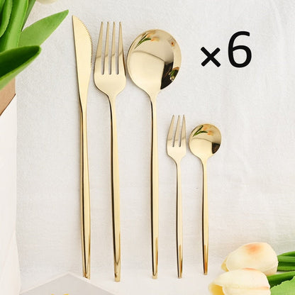 30Pcs Dinnerware Set Flatware Cutlery Set Stainless Steel Tableware | Bowlift