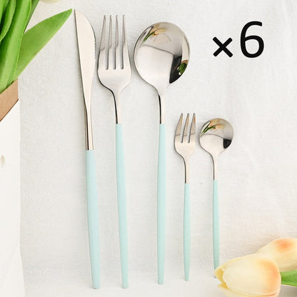 30Pcs Dinnerware Set Flatware Cutlery Set Stainless Steel Tableware | Bowlift