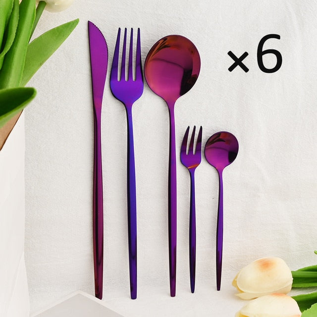 30Pcs Dinnerware Set Flatware Cutlery Set Stainless Steel Tableware | Bowlift