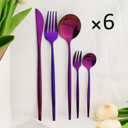 30Pcs Dinnerware Set Flatware Cutlery Set Stainless Steel Tableware | Bowlift
