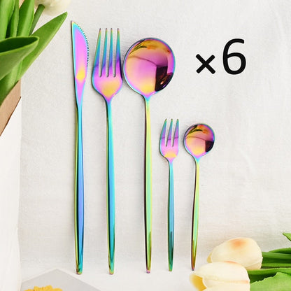 30Pcs Dinnerware Set Flatware Cutlery Set Stainless Steel Tableware | Bowlift
