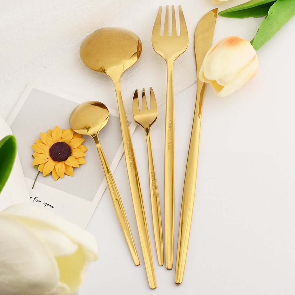 30Pcs Dinnerware Set Flatware Cutlery Set Stainless Steel Tableware | Bowlift