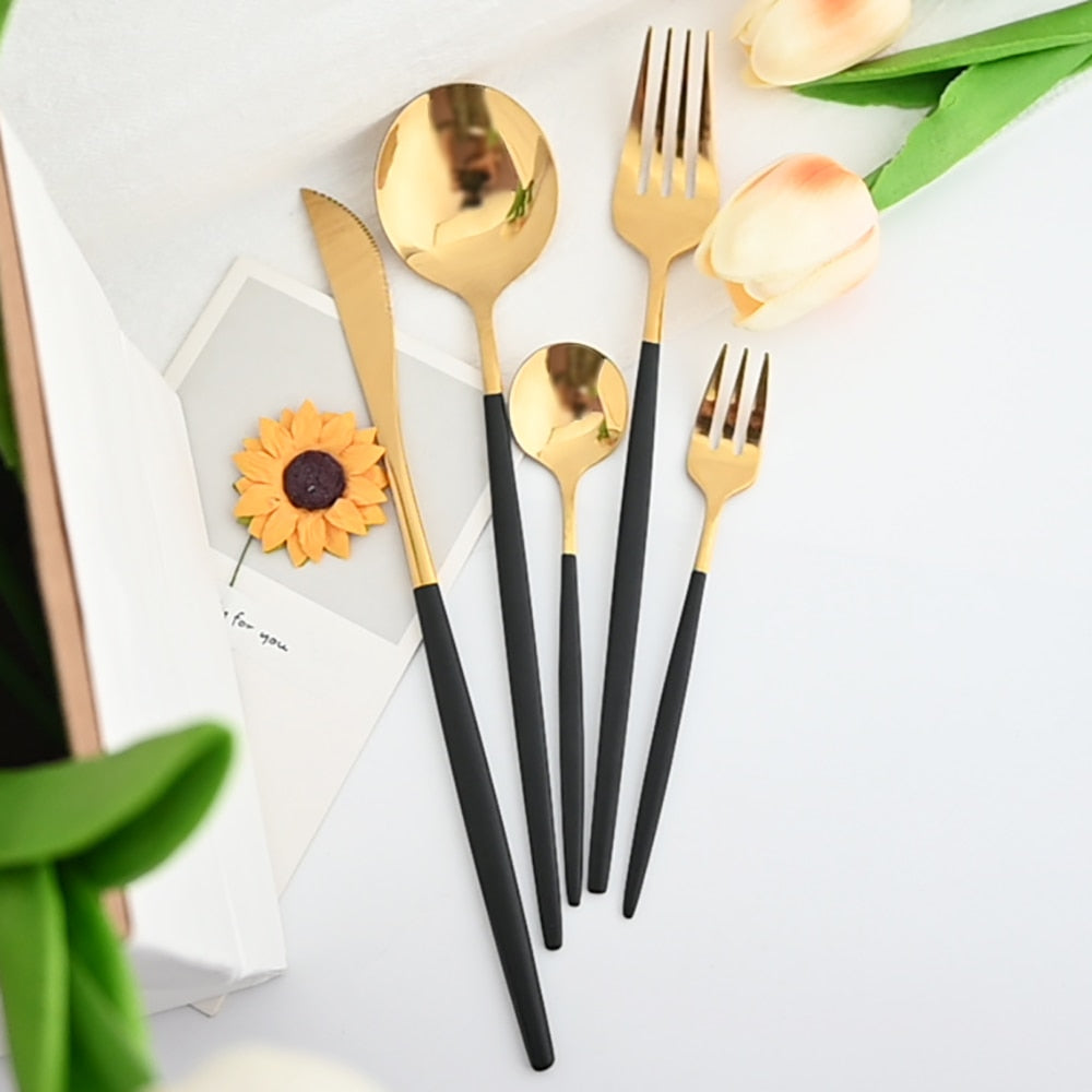30Pcs Dinnerware Set Flatware Cutlery Set Stainless Steel Tableware | Bowlift