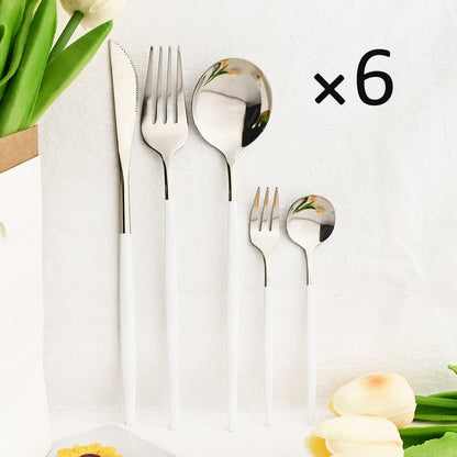30Pcs Dinnerware Set Flatware Cutlery Set Stainless Steel Tableware | Bowlift