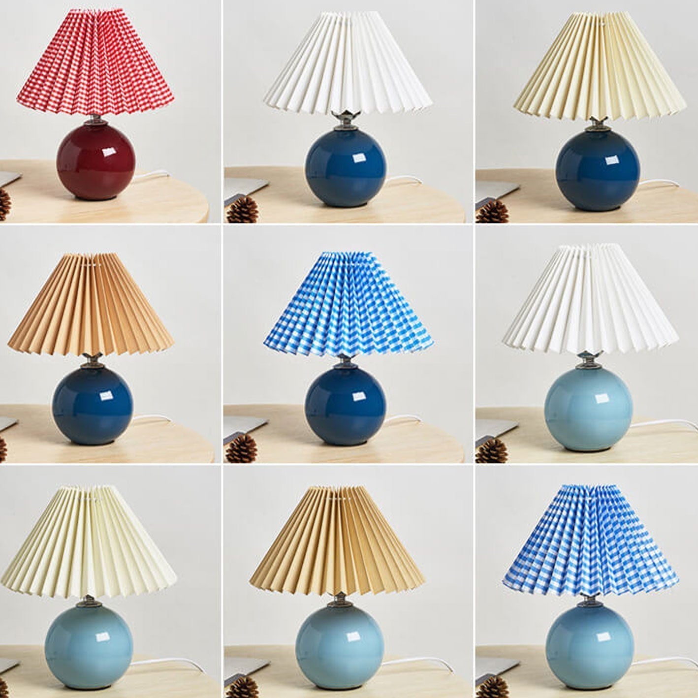 Skanto | Nordic minimalist 1-light table lamp made of ceramic with folds