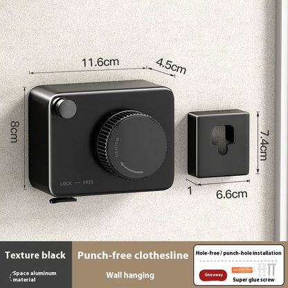 Telescopic Wall-Mounted Clothesline in Stainless Steel | Skanto