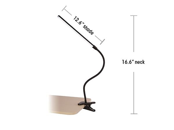 Skanto | Ottlite Clip-On LED Lamp - Adjustable Clearsun Light for Desk, Piano, and Table, Black