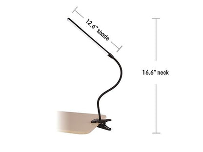 Skanto | Ottlite Clip-On LED Lamp - Adjustable Clearsun Light for Desk, Piano, and Table, Black