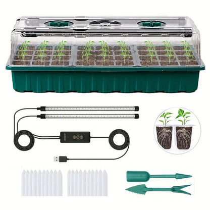 Skanto | Indoor Seed Starter Kit with LED Grow Light and Adjustable Humidity Dome – 36-Cell Tray for Home Gardening