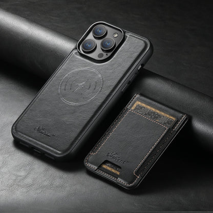 Leather phone case with card holder and MagSafe compatibility