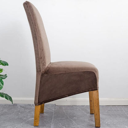 BowLift | Stretch Velvet XL Size Dining Chair Covers x4 | Soft. Stretchable & Non-Slip for Home Dining Room Decoration