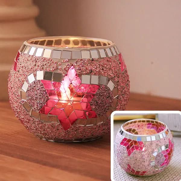 BowLift | Mosaic Glass Candle Holder for Home Decor