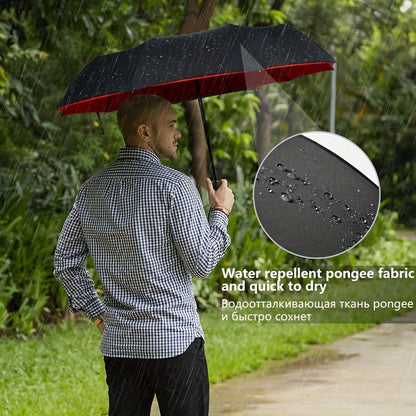Skanto | Windproof Travel Automatic Umbrella - Robust 10-Rib Frame, Automatic, Extra Large Foldable Design with UV Protection, Dual Use for Sunny and Rainy Weather