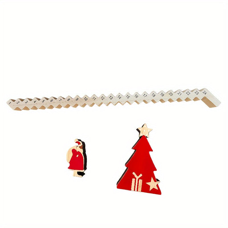 Skanto Skanto | Wooden Advent Calendar – 24-Day Countdown Ladder for Table Decoration