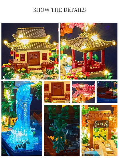 Skanto | Mini Building Set 3320 Pieces with Waterfall Lights