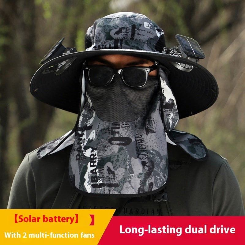 Quick-drying Solar Fan Outdoor Big Brim Sun Hat | Bowlift