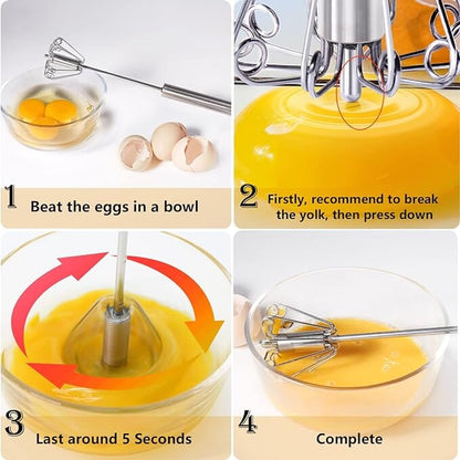 Stainless steel semi-automatic whisk | Karnz
