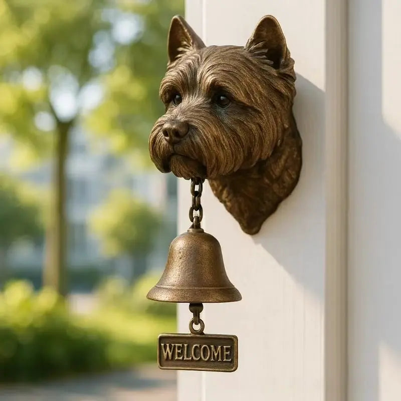 BowLift | Welcome Bell Shepherd Bronze – Elegant Wall Bell with German Shepherd Design