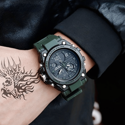 Karnz | Sporty Dual-Display Mode Multifunctional Waterproof Luminous Men's Wristwatch