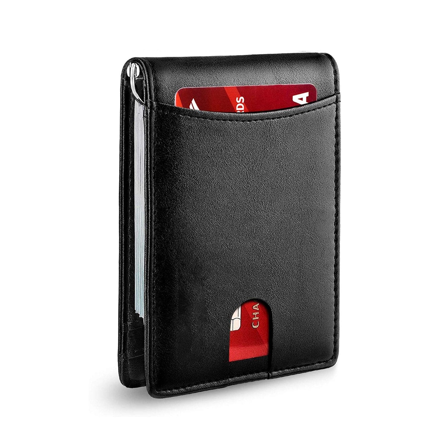 Slim RFID wallet for men | Leather card holder | Black