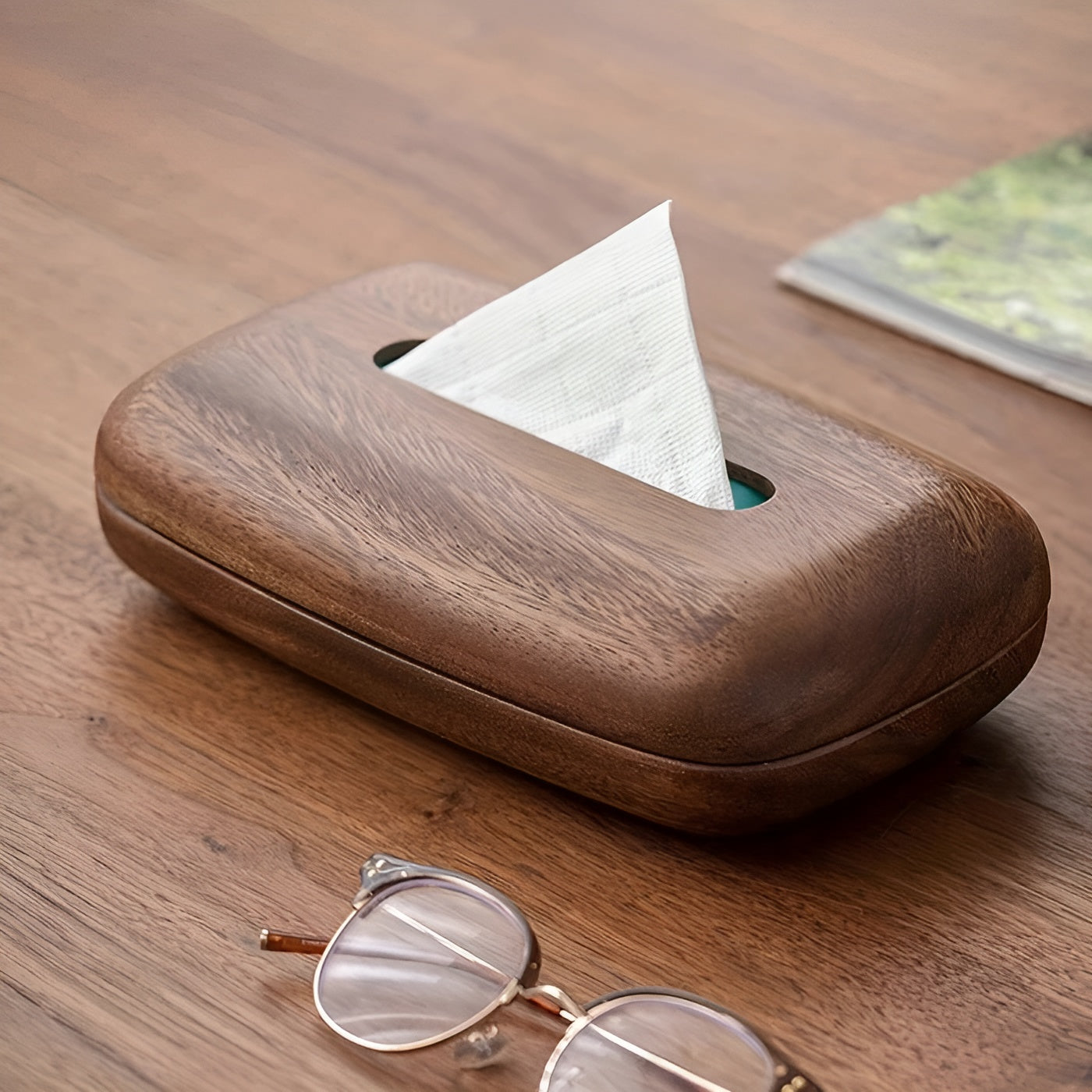 Walnut Wood Tissue Box – Elegant & Functional | Stylish Home Accessory | Skanto