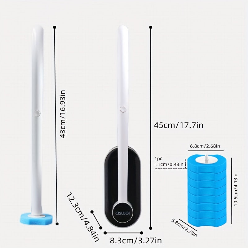 Skanto Skanto | 32 Brush Head Set or 48 Accessory Brush Heads - Wall-Mounted Bathroom Cleaning Set with Scented Brushes - Powerful Toilet Brush Set