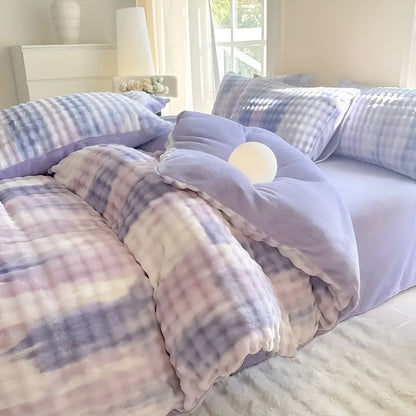 Cozy Plush Bedding Set – Warm and Soft for Autumn & Winter | ReversiBowlifte Design in Rabbit Fur & Milk Velvet | Bowlift