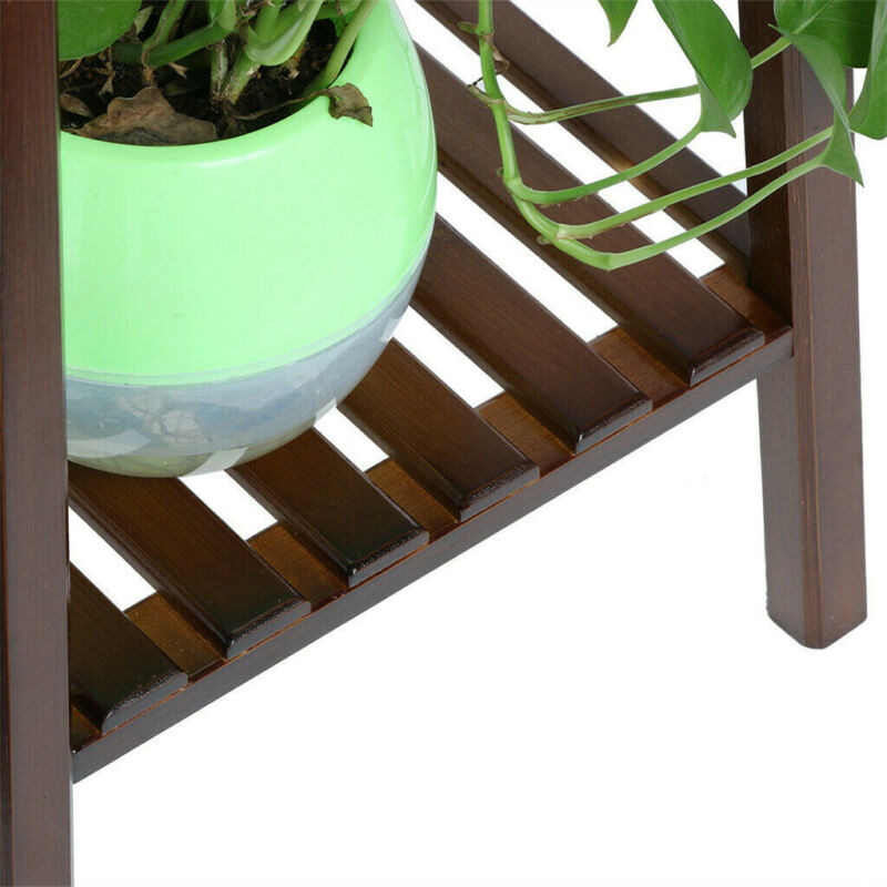 Skanto | 2 Tier Tall Plant Stand Pot Holder Small Space Table Garden Flower Pot Brown