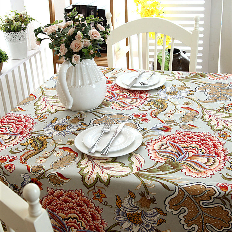 Ornate Floral Design Tablecloth